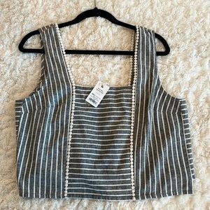 NWT Marine Layer Stella Tank in Black and Cream Stripe